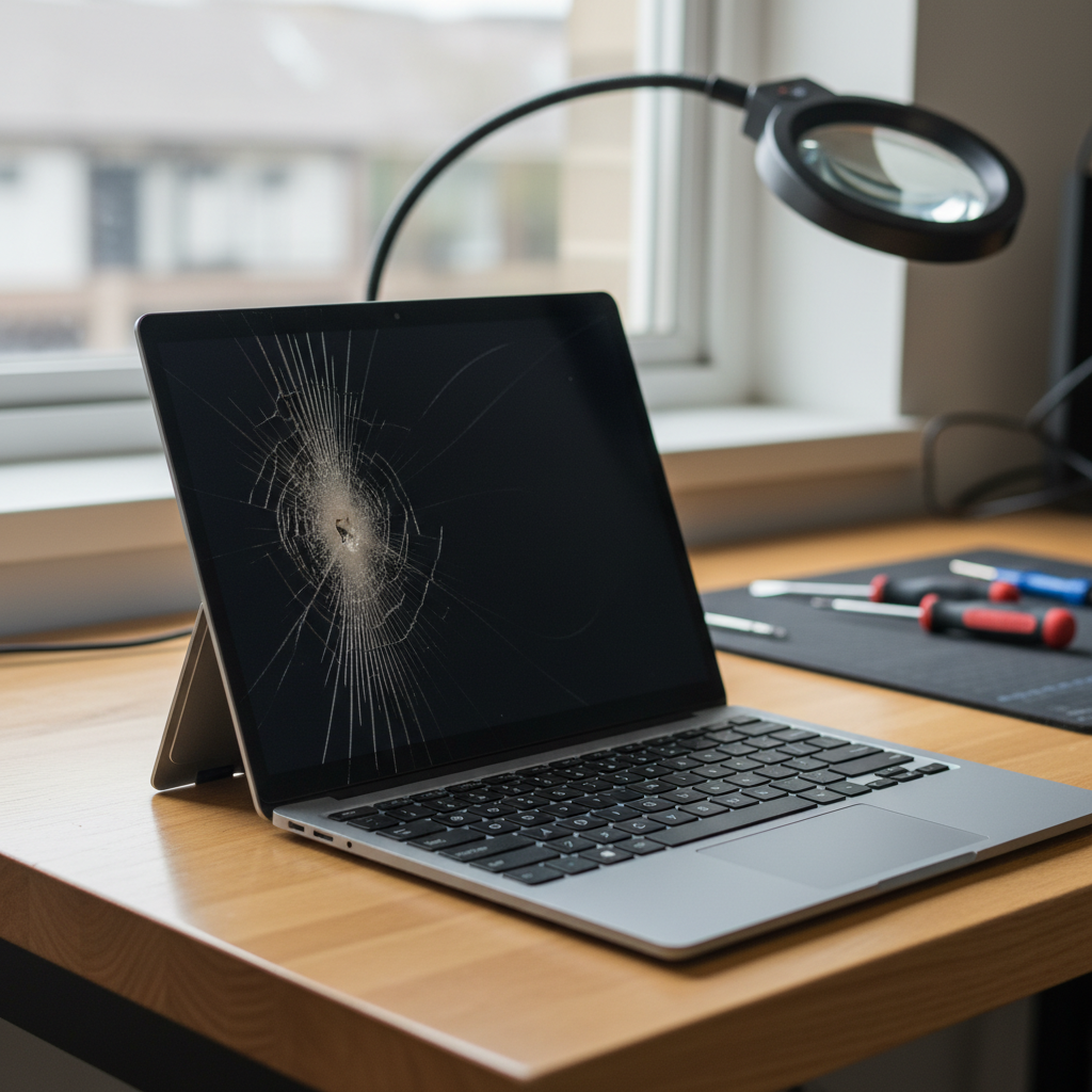 Cracked Microsoft Surface laptop screen repair in Salisbury Downs — Adelaide 5108
