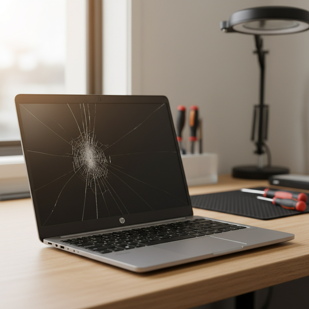 Cracked HP laptop screen repair in Salisbury East — Adelaide 5109