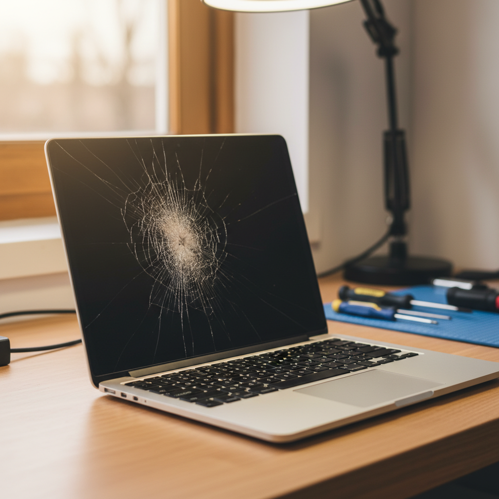 Cracked MacBook Air laptop screen repair in Salisbury East Northbri Ave — Adelaide 5109