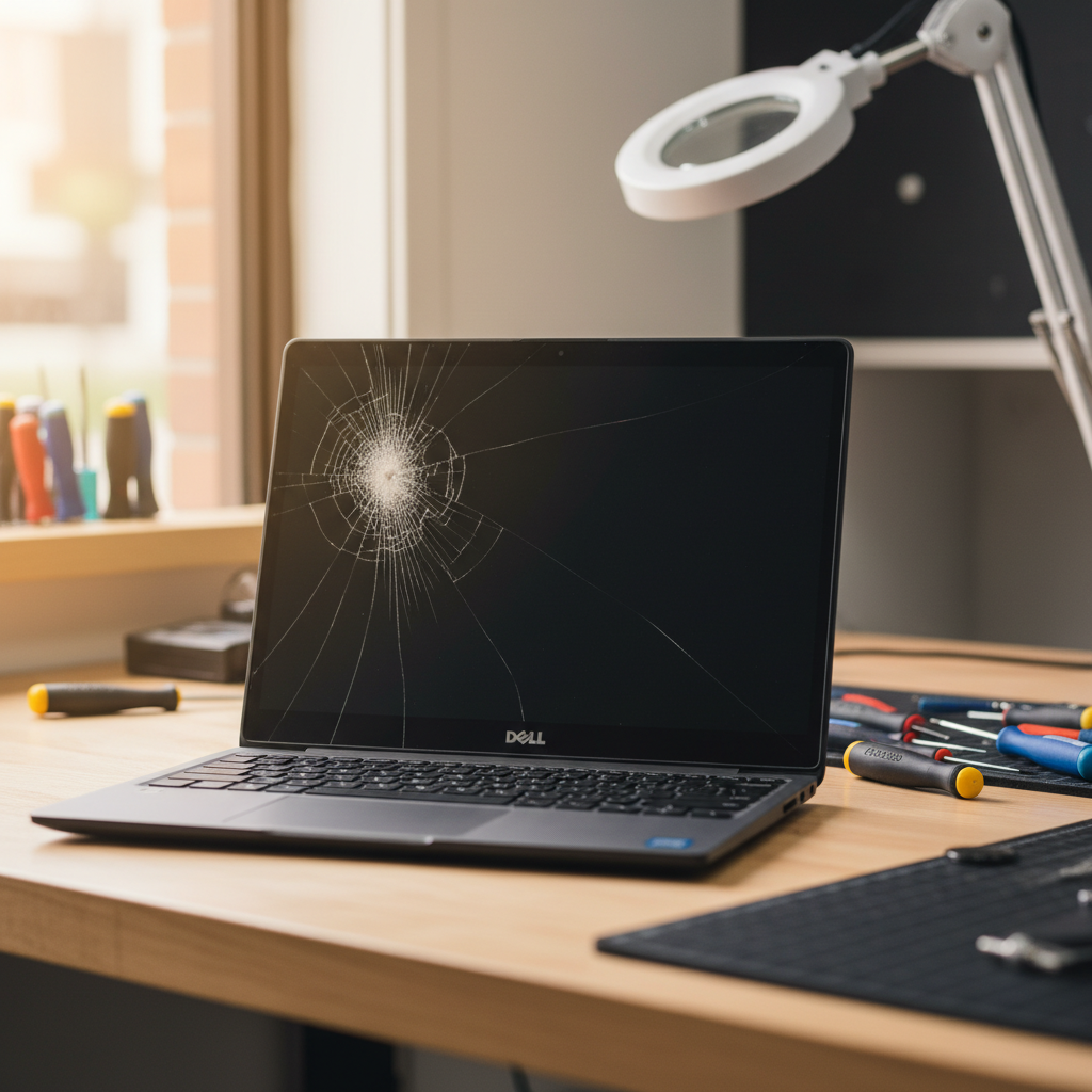 Cracked Dell laptop screen repair in Salisbury Heights — Adelaide 5109