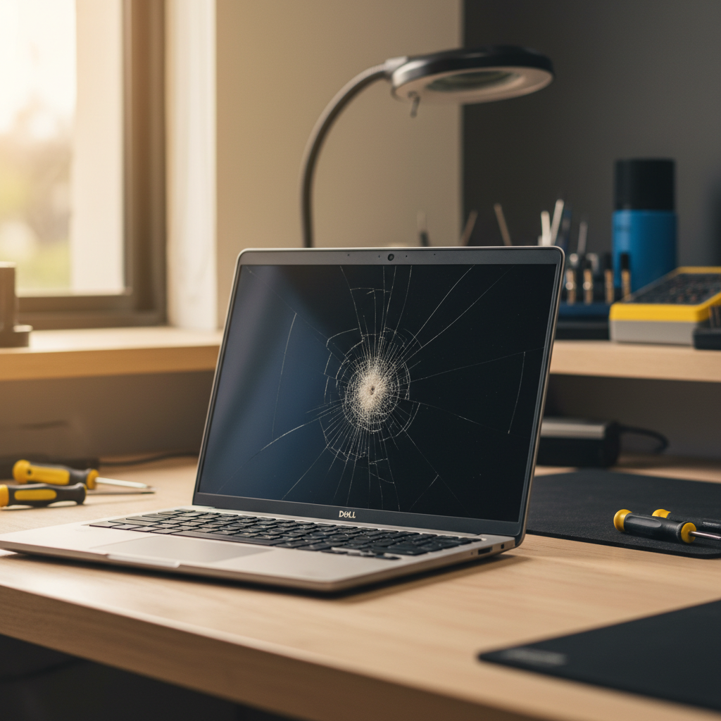 Cracked Dell laptop screen repair in San Remo — Newcastle NSW 2262