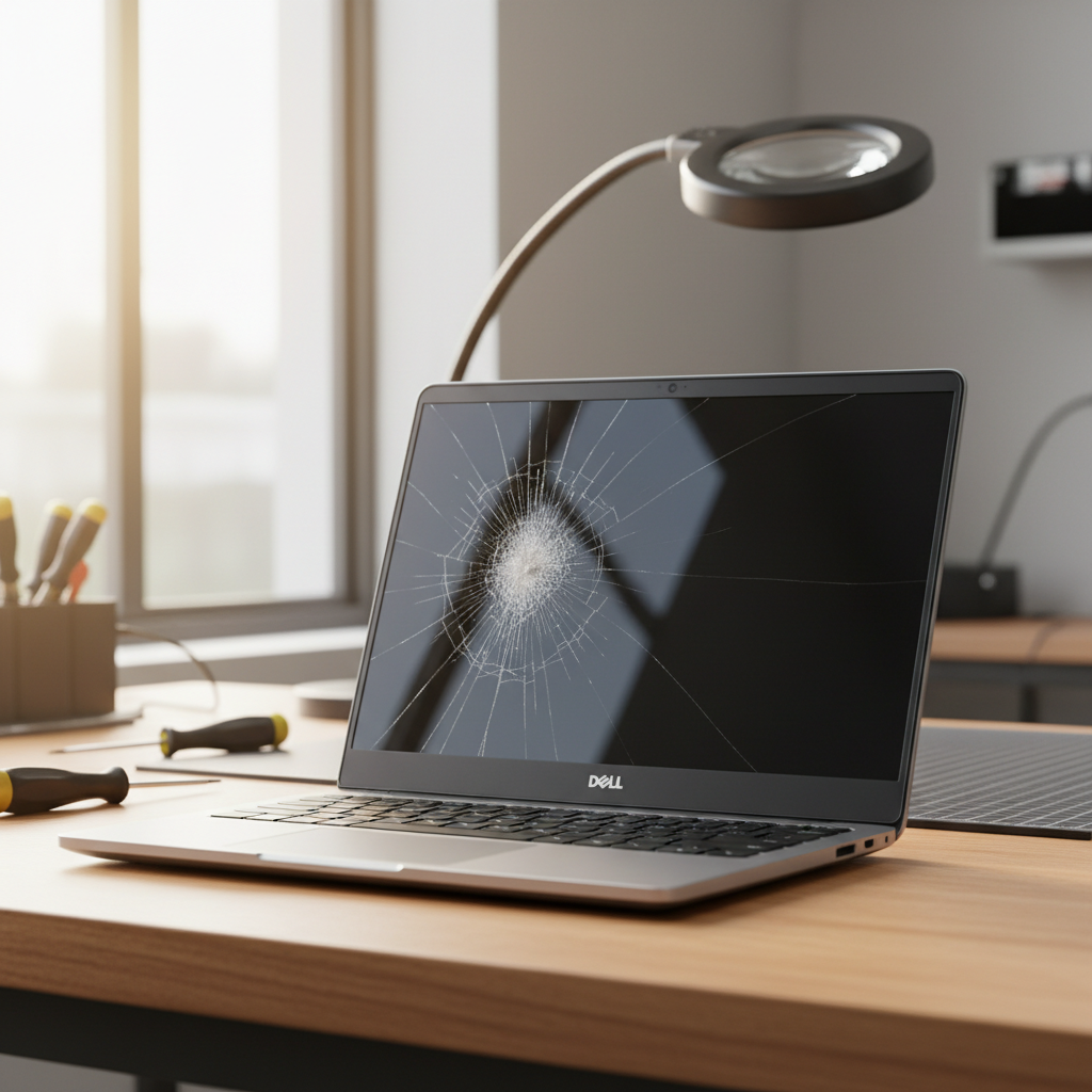 Cracked Dell laptop screen repair in Sandy Bay — Hobart TAS 7005
