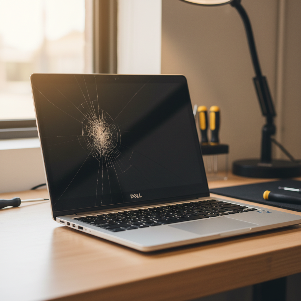 Cracked Dell laptop screen repair in Sawyers Gully — Newcastle NSW 2326