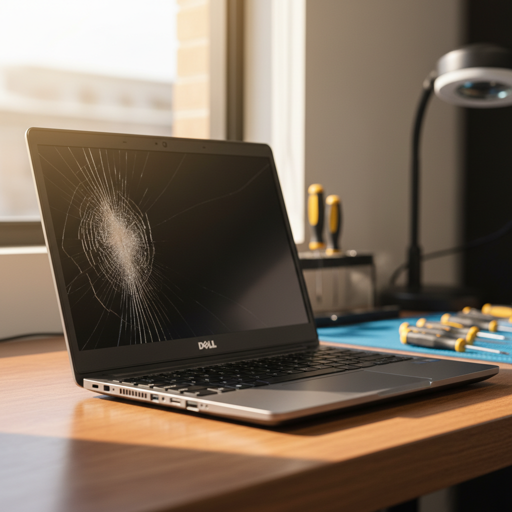 Cracked Dell laptop screen repair in Seacliff Park — Adelaide SA 5049