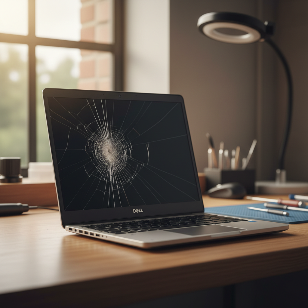 Cracked Dell laptop screen repair in Seacombe Gardens — Adelaide SA 5047