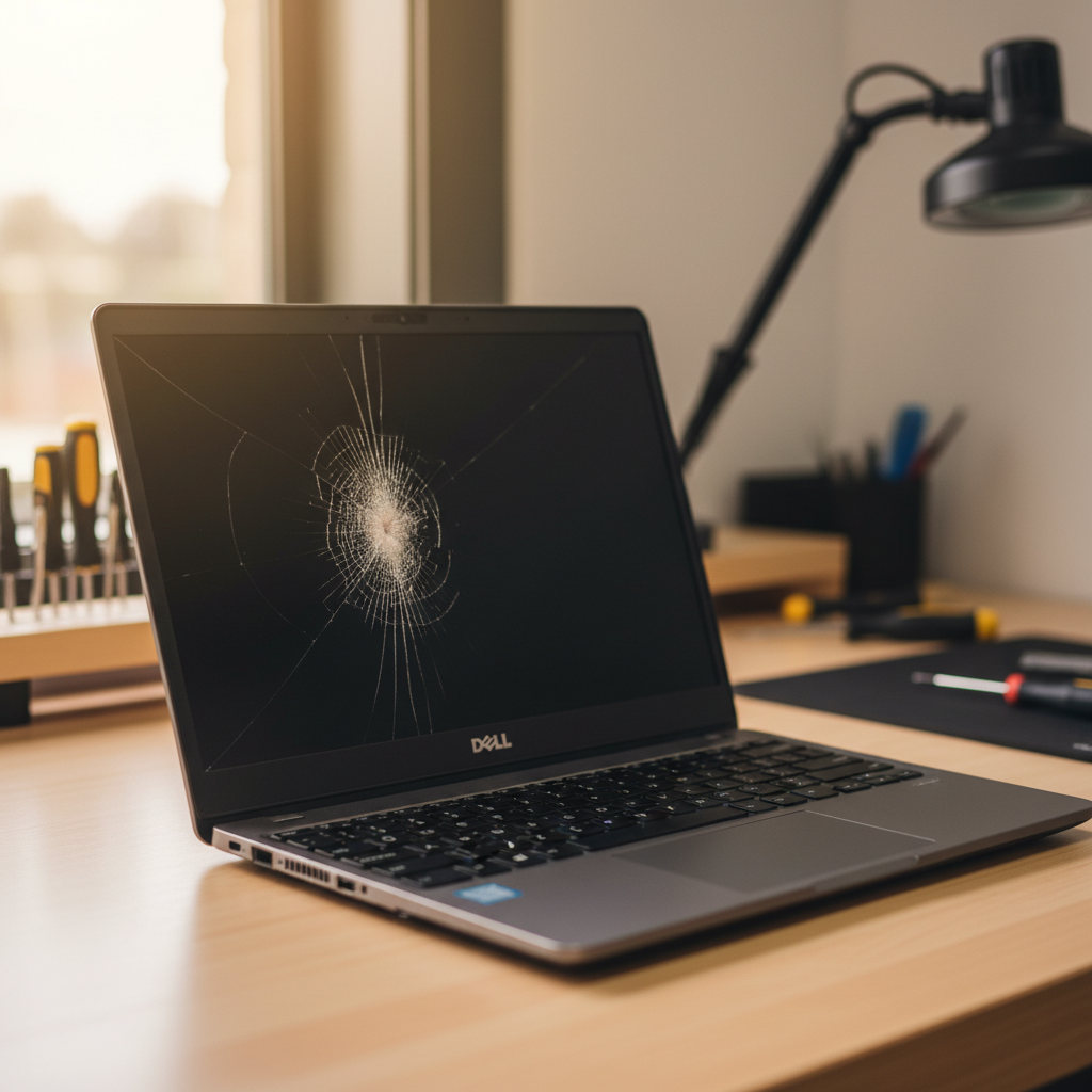 Cracked Dell laptop screen repair in Seaham — Newcastle NSW 2324