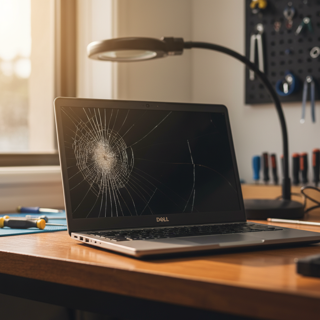 Cracked Dell laptop screen repair in Seahampton — Newcastle NSW 2286