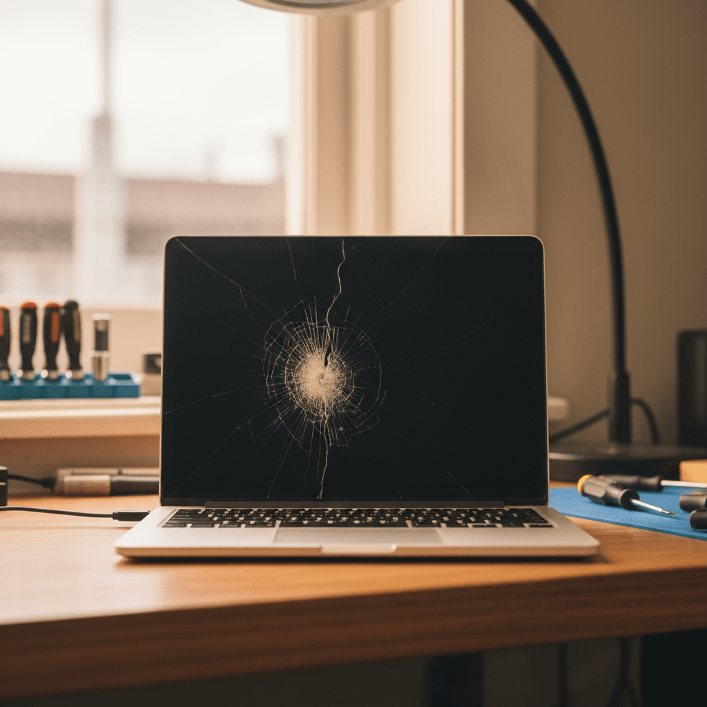 Cracked MacBook Air laptop screen repair in Sefton Park — Adelaide SA 5083