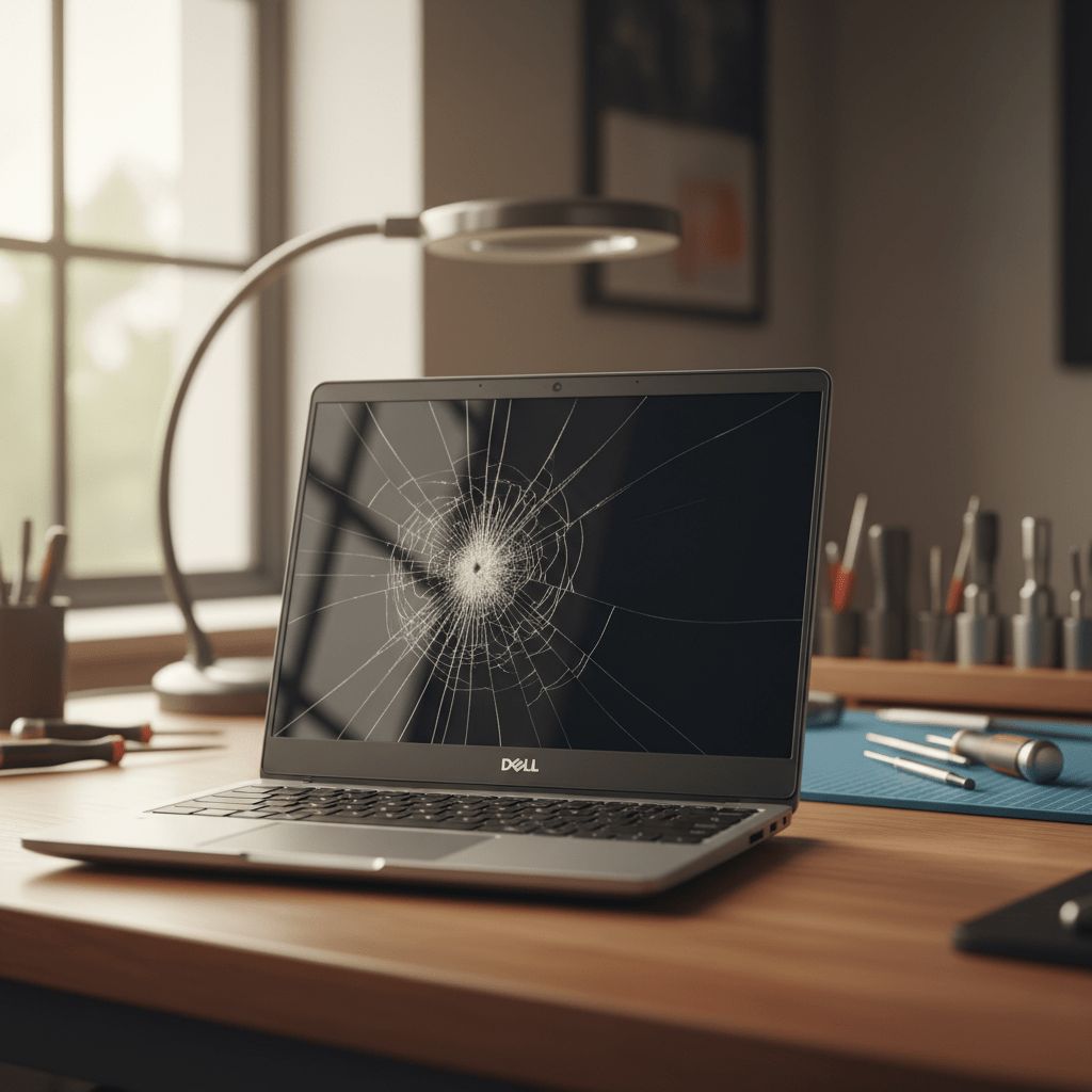 Cracked Dell laptop screen repair in Semaphore South — Adelaide SA 5019