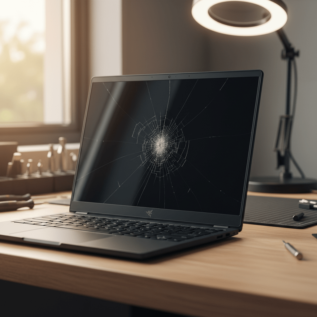 Cracked Razer laptop screen repair in Silver Sands — Adelaide 5173