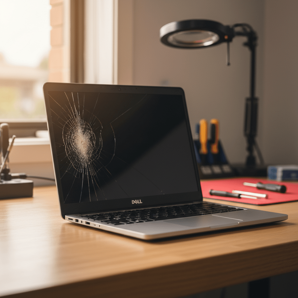 Cracked Dell laptop screen repair in Skye — Melbourne SA 5072