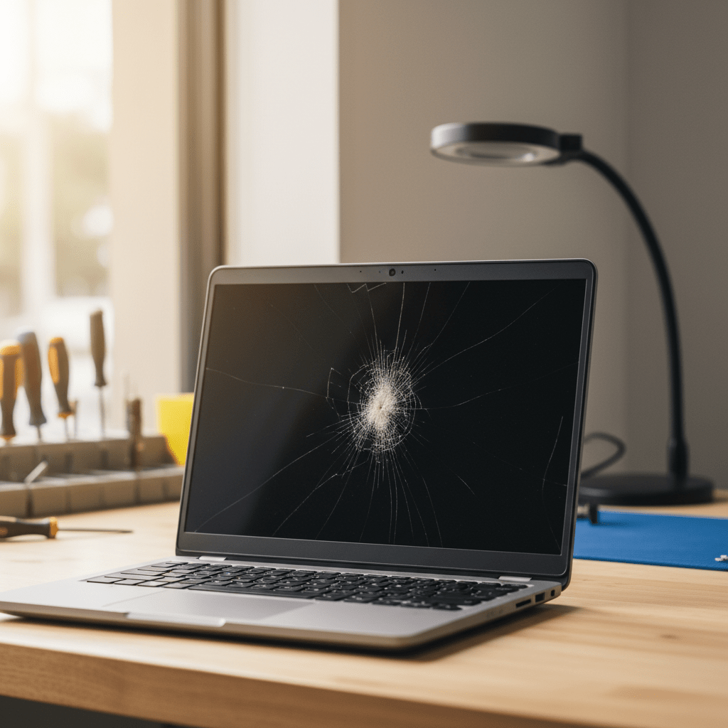 Cracked Dell laptop screen repair in Somerton Park — Adelaide SA 5044