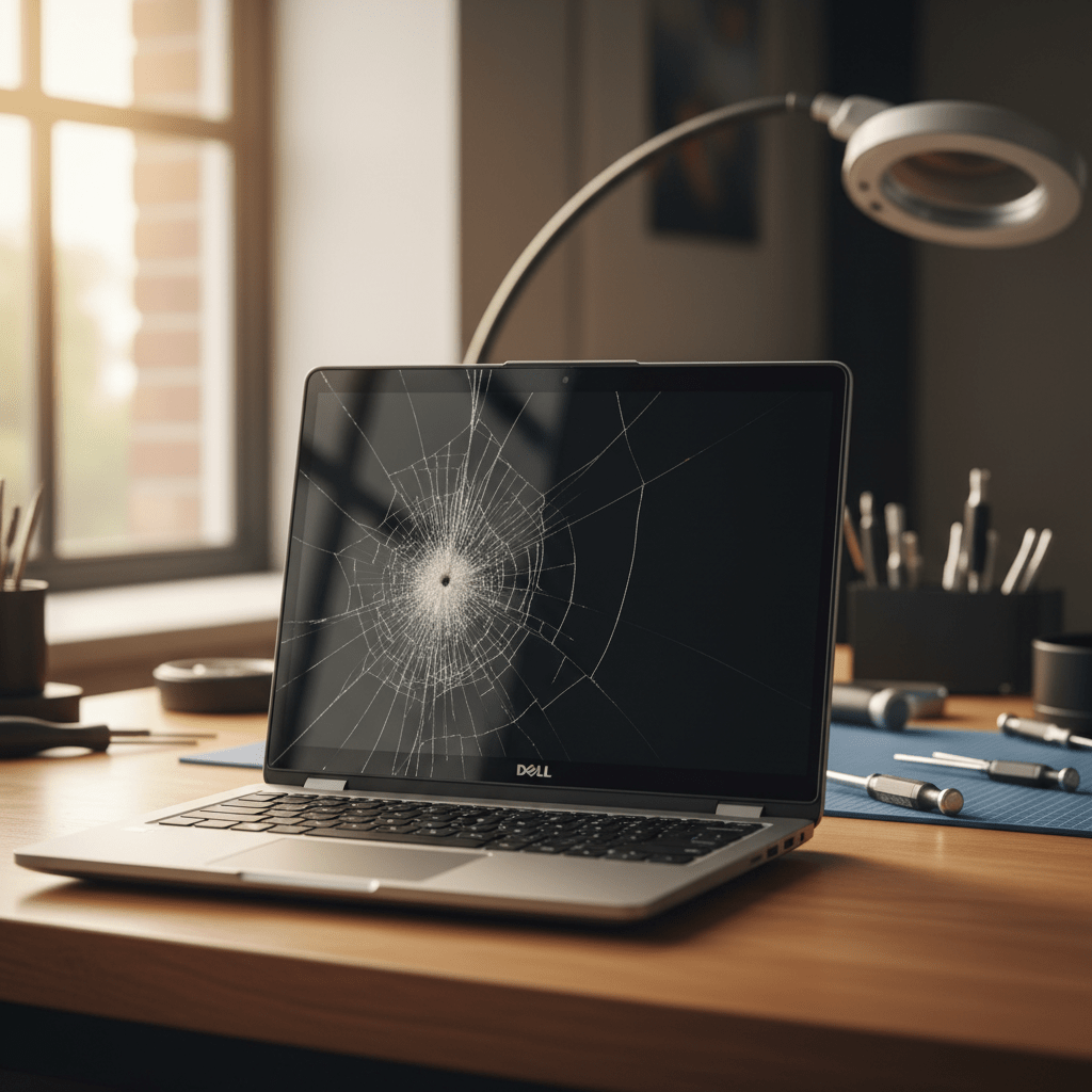 Cracked Dell laptop screen repair in South Brighton — Adelaide SA 5048