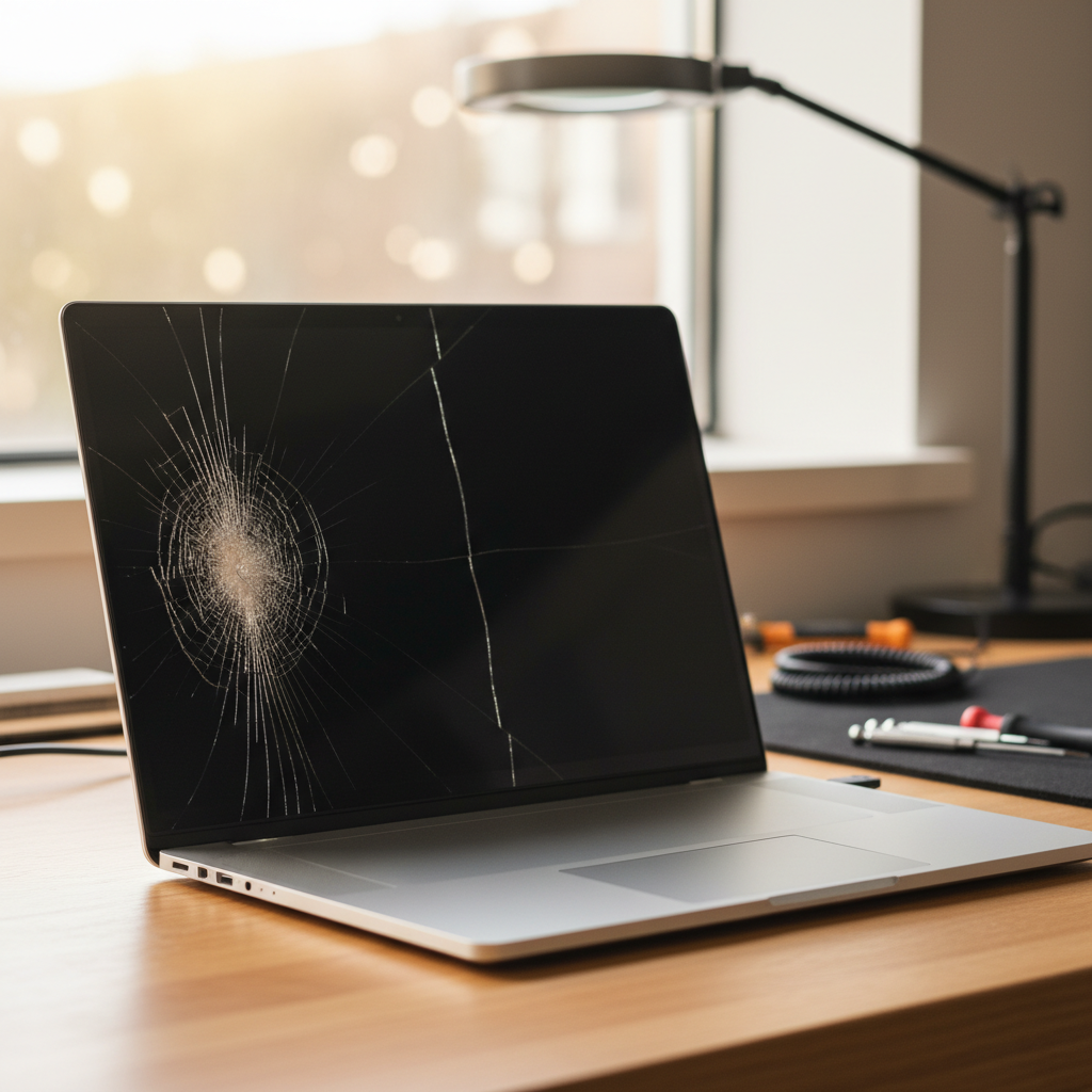 Cracked Dell laptop screen repair in South Hobart — TAS 7004