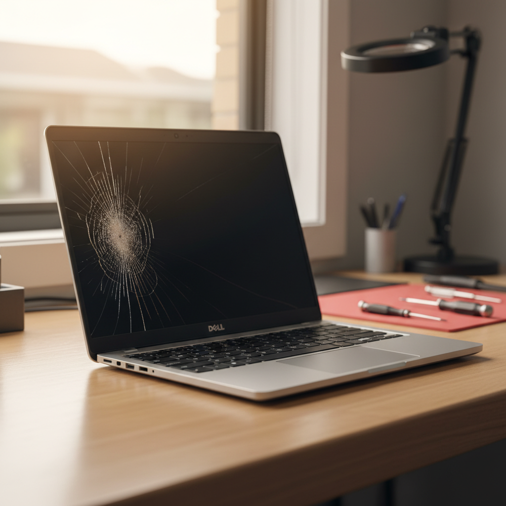Cracked Dell laptop screen repair in South Maitland — Newcastle NSW 2320