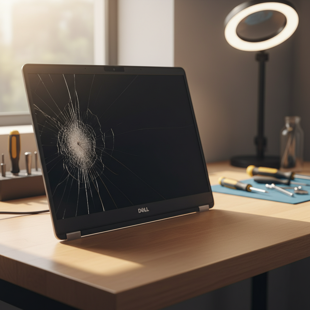 Cracked Dell laptop screen repair in Southport — Gold Coast NT 0822