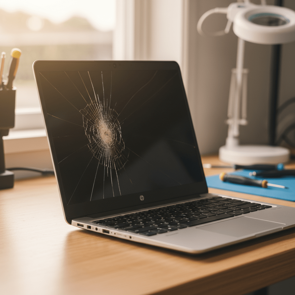 Cracked HP laptop screen repair in St Georges — Adelaide SA 5064