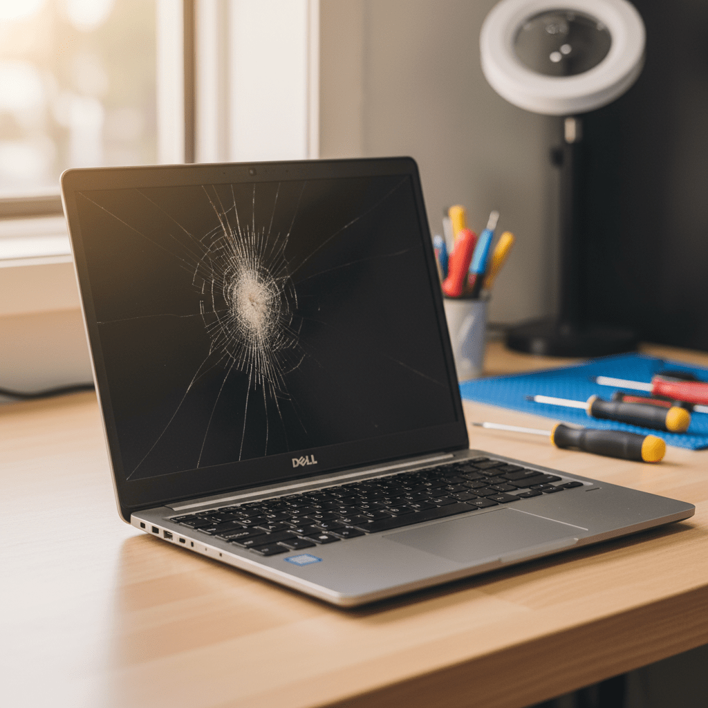 Cracked Dell laptop screen repair in St Marys — Adelaide SA 5042