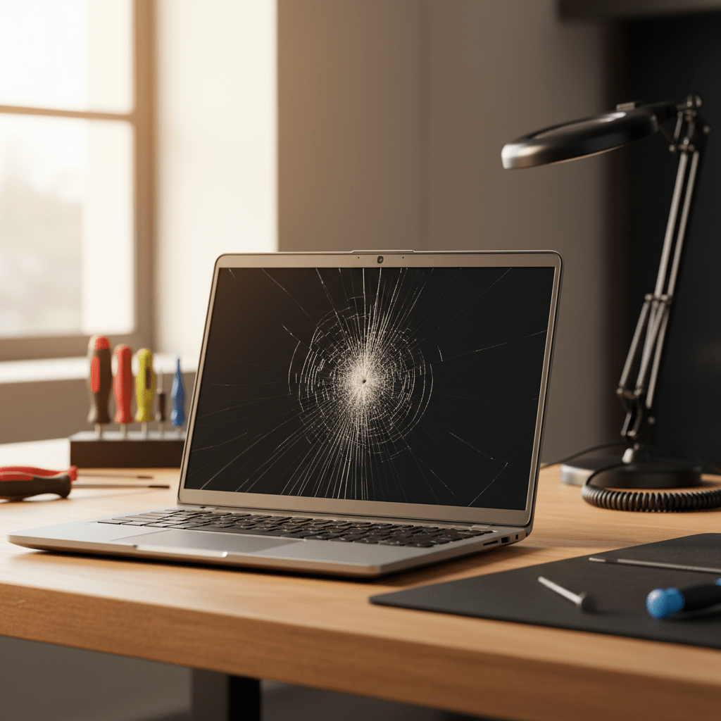 Cracked Dell laptop screen repair in St Morris — Adelaide SA 5068
