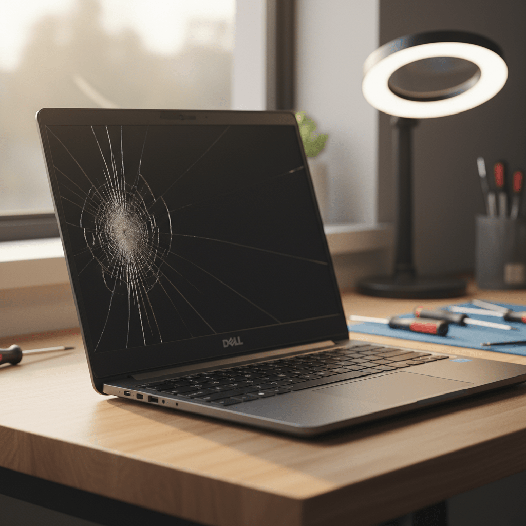 Cracked Dell laptop screen repair in St Peters — Adelaide SA 5069