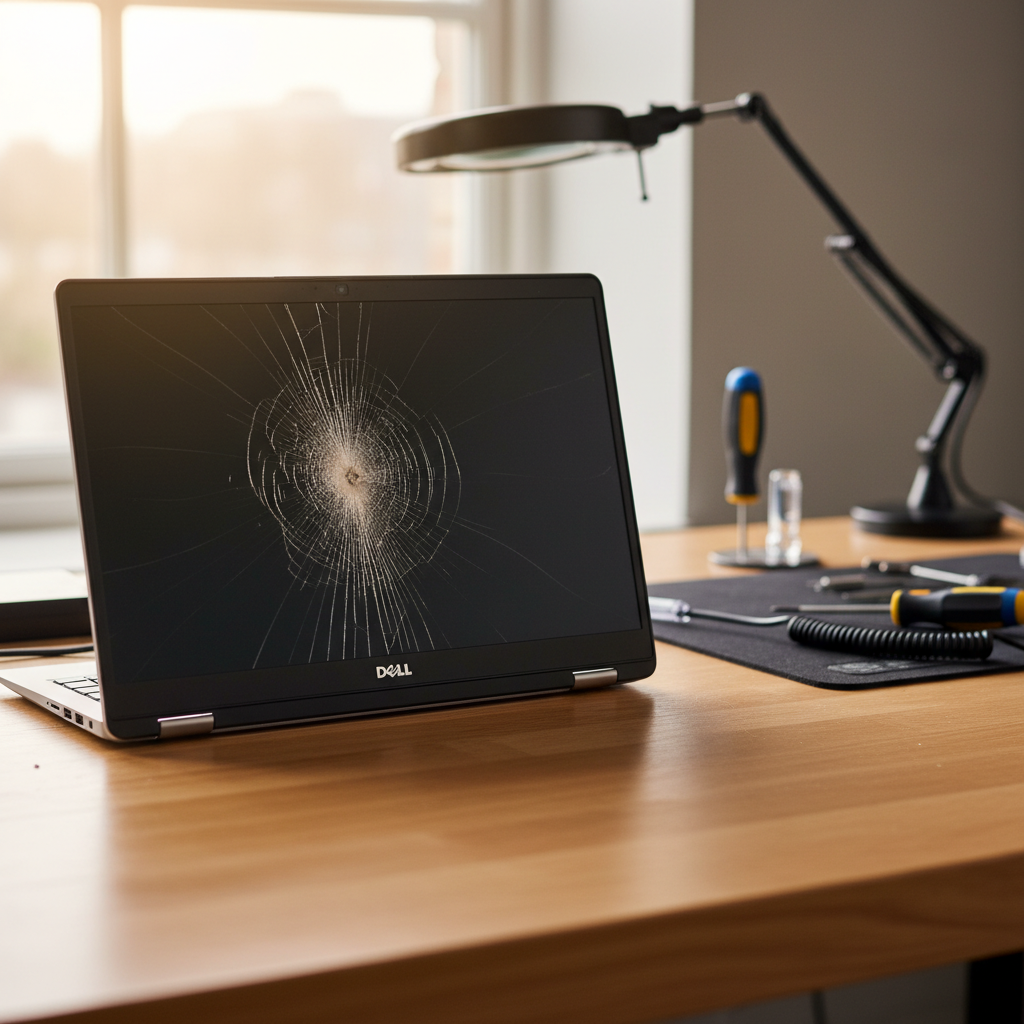 Cracked Dell laptop screen repair in Stockrington — Newcastle NSW 2322