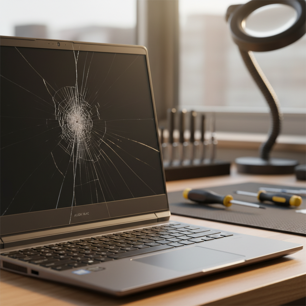 Cracked Alienware laptop screen repair in Summerland Point — Newcastle NSW 2259
