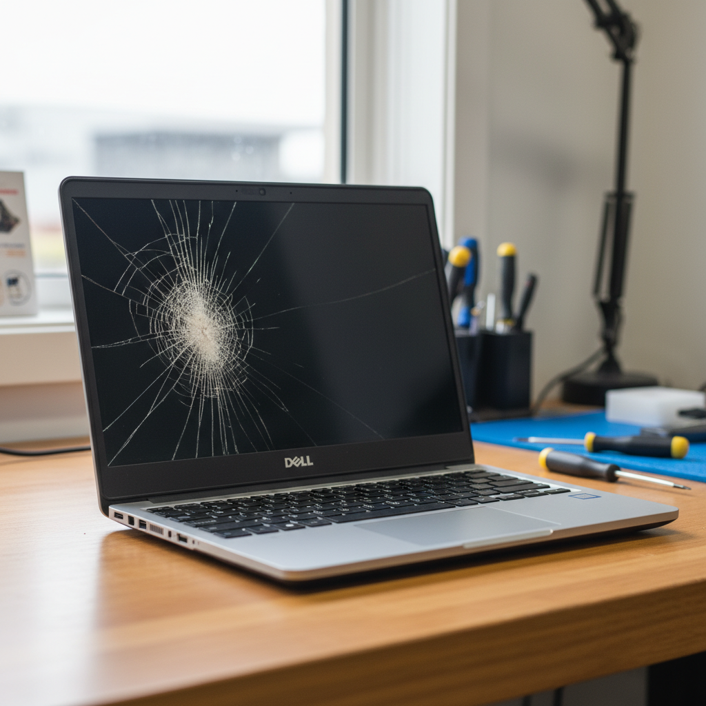 Cracked Dell laptop screen repair in Swan Bay — Newcastle NSW 2471