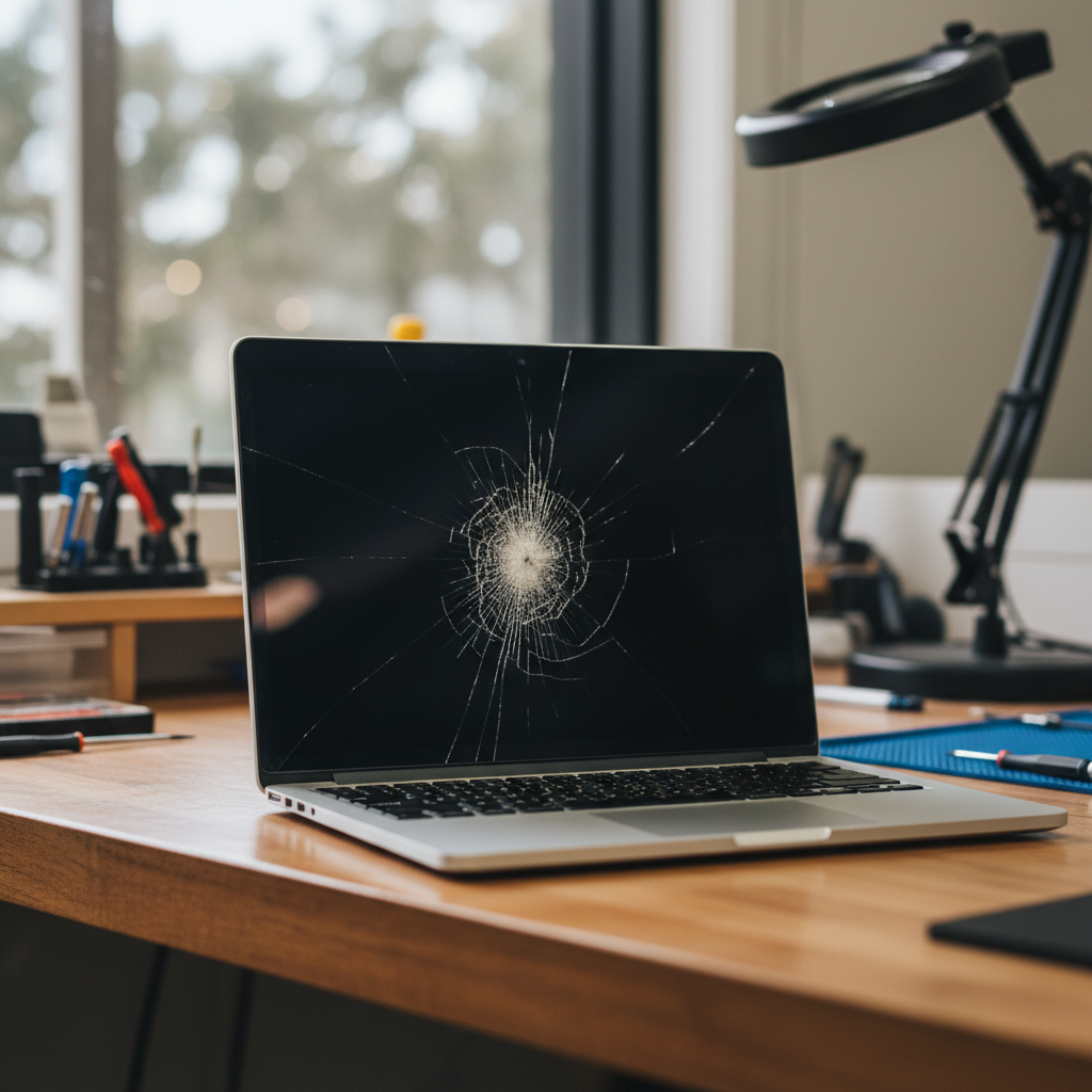 Cracked MacBook Pro laptop screen repair in Swansea Heads — Newcastle NSW 2281