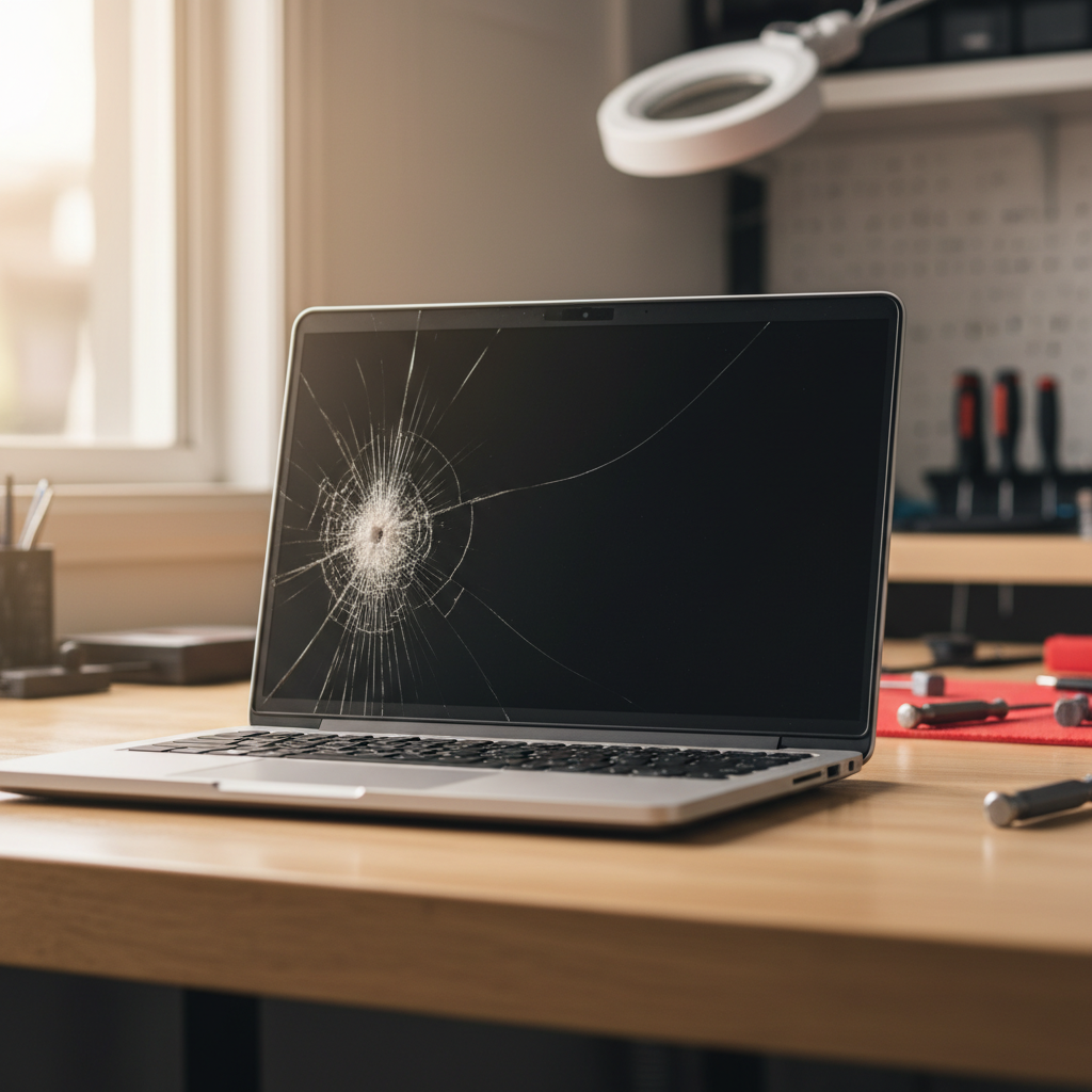 Cracked Dell laptop screen repair in Tea Gardens — Newcastle NSW 2324