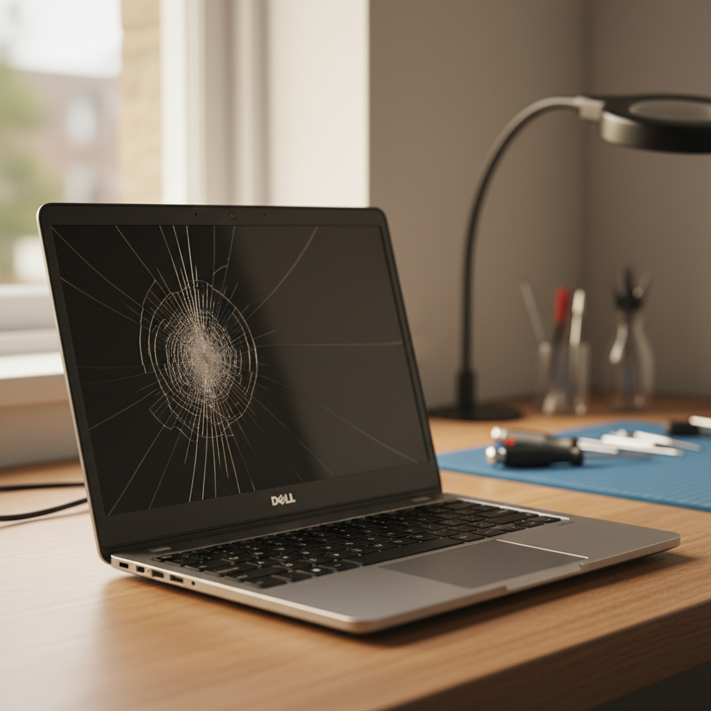 Cracked Dell laptop screen repair in Telarah — Newcastle NSW 2320
