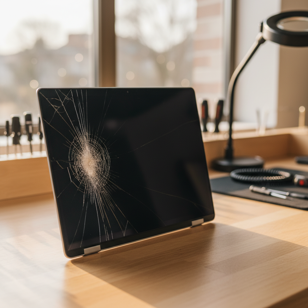 Cracked Dell laptop screen repair in Tenambit — Newcastle NSW 2323