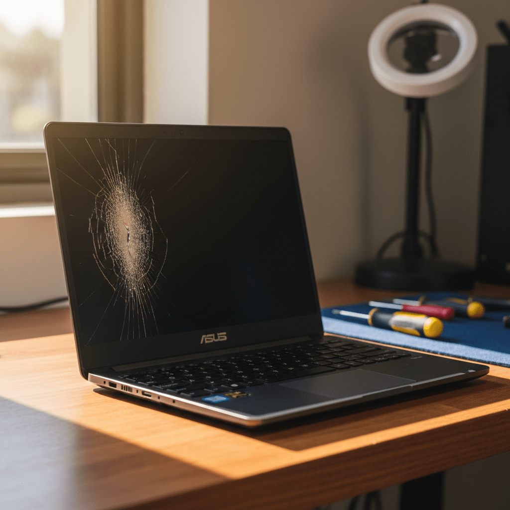 Cracked ASUS laptop screen repair in Tennyson — Adelaide SA 5022