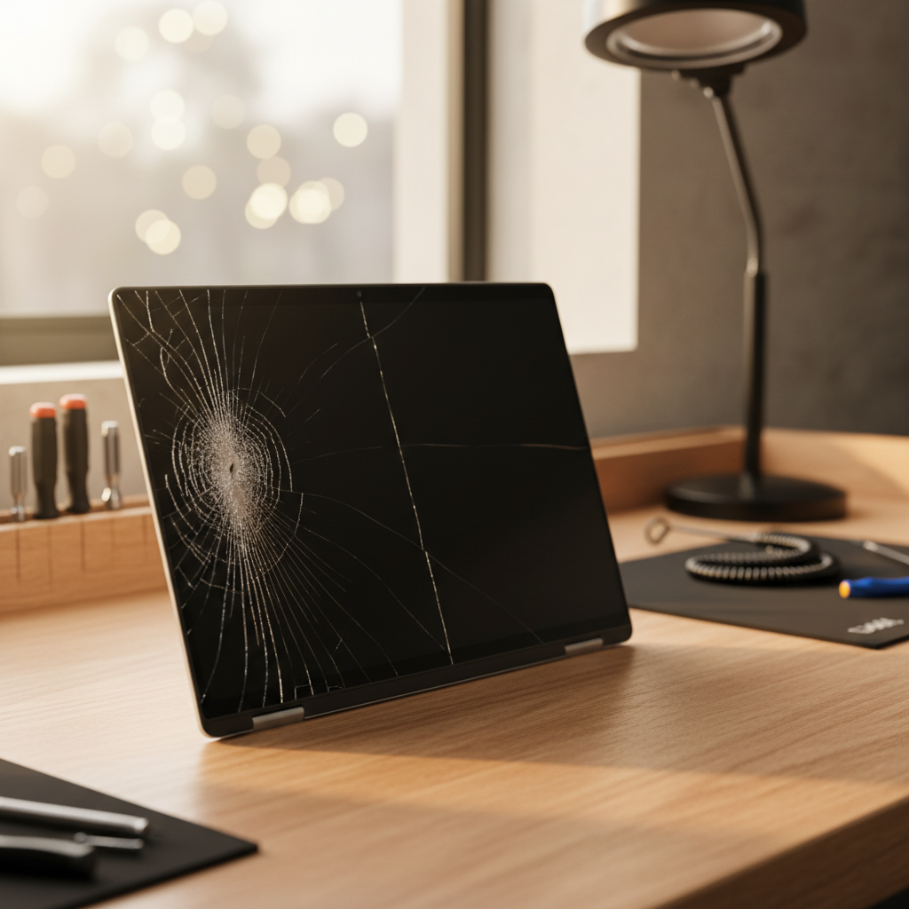 Cracked Dell laptop screen repair in Teralba — Newcastle NSW 2284
