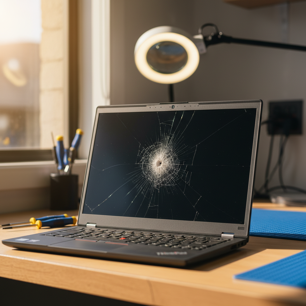Cracked Lenovo ThinkPad laptop screen repair in The Hill — Newcastle NSW 2300