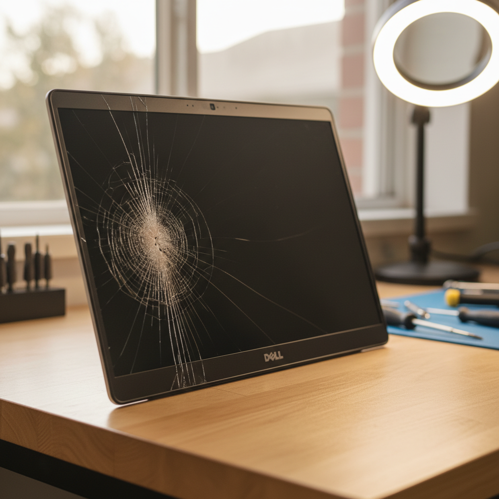 Cracked Dell laptop screen repair in The Junction — Newcastle NSW 2291