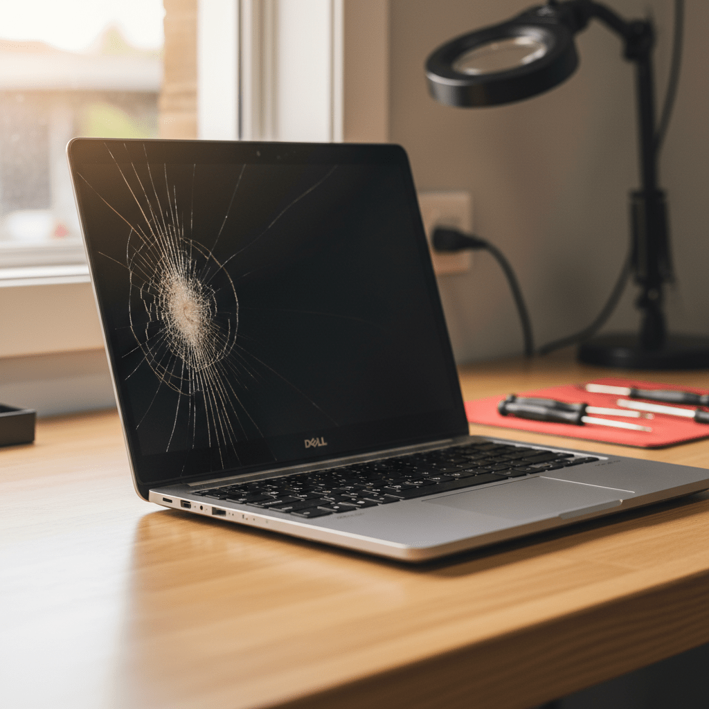 Cracked Dell laptop screen repair in The Range — Adelaide SA 5172