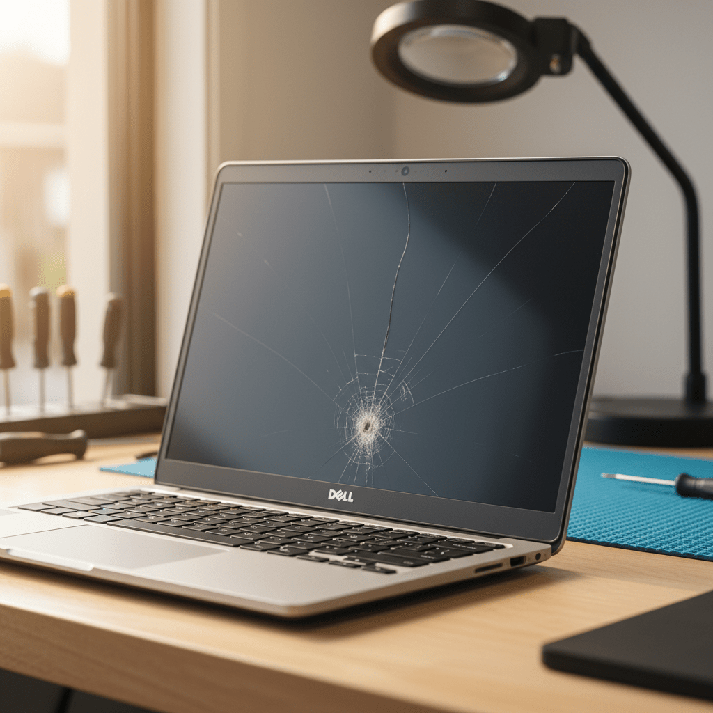 Cracked Dell laptop screen repair in Thebarton — Adelaide SA 5031