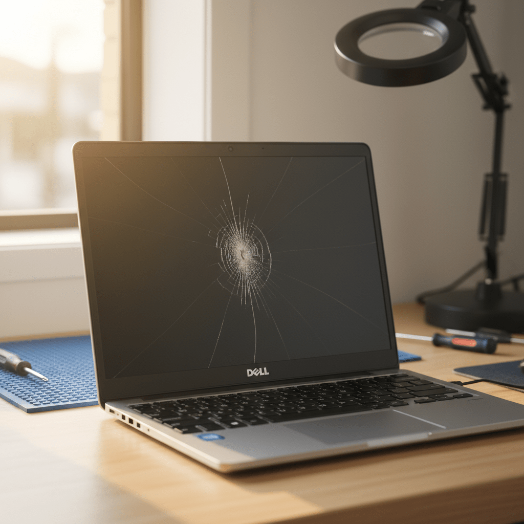 Cracked Dell laptop screen repair in Thorngate — Adelaide SA 5082