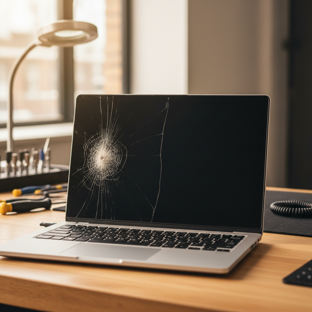 Cracked Dell laptop screen repair in Thornton — Newcastle NSW 2322