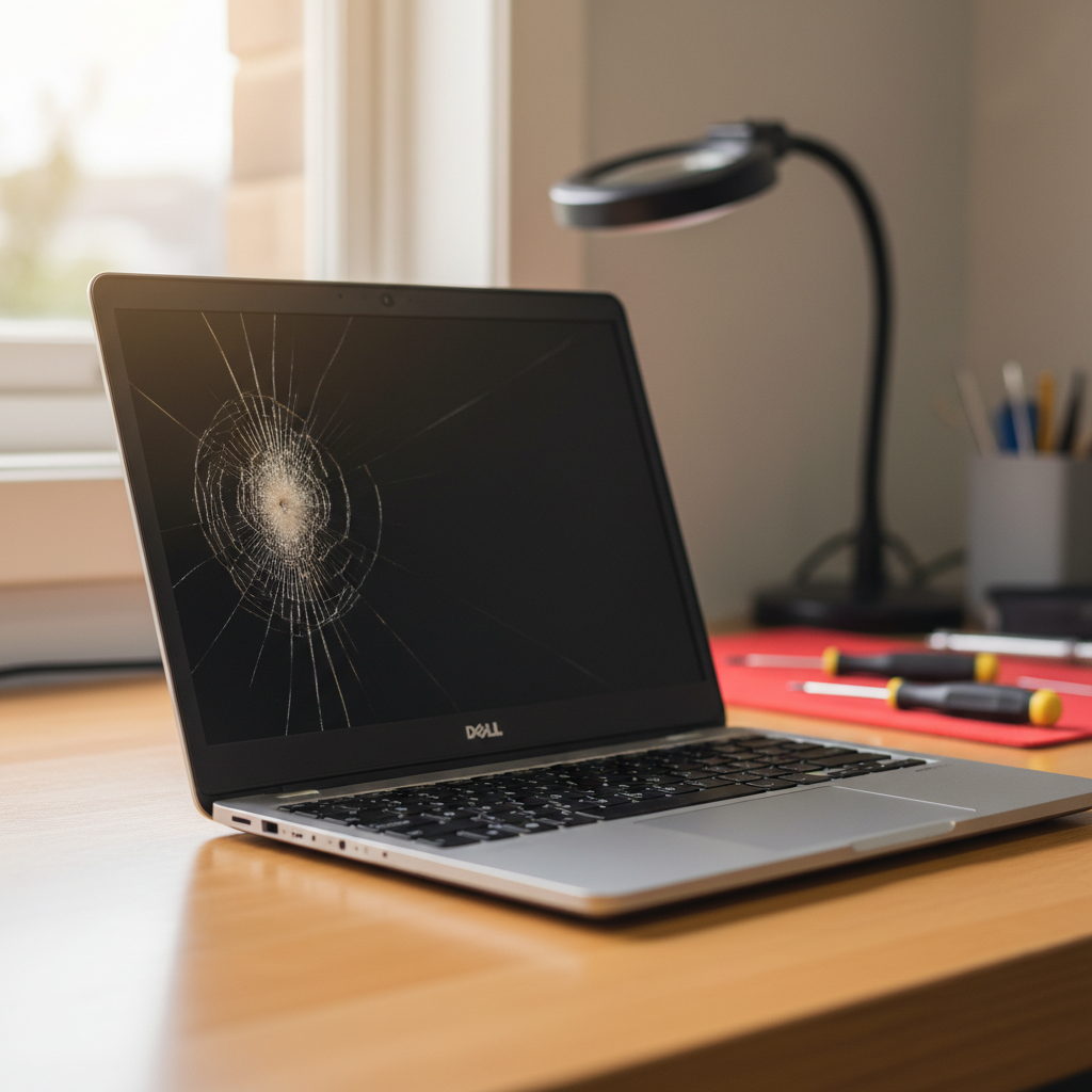 Cracked Dell laptop screen repair in Tiwi — Darwin NT 0810