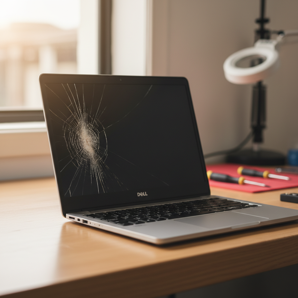 Cracked Dell laptop screen repair in Toukley — Newcastle NSW 2263