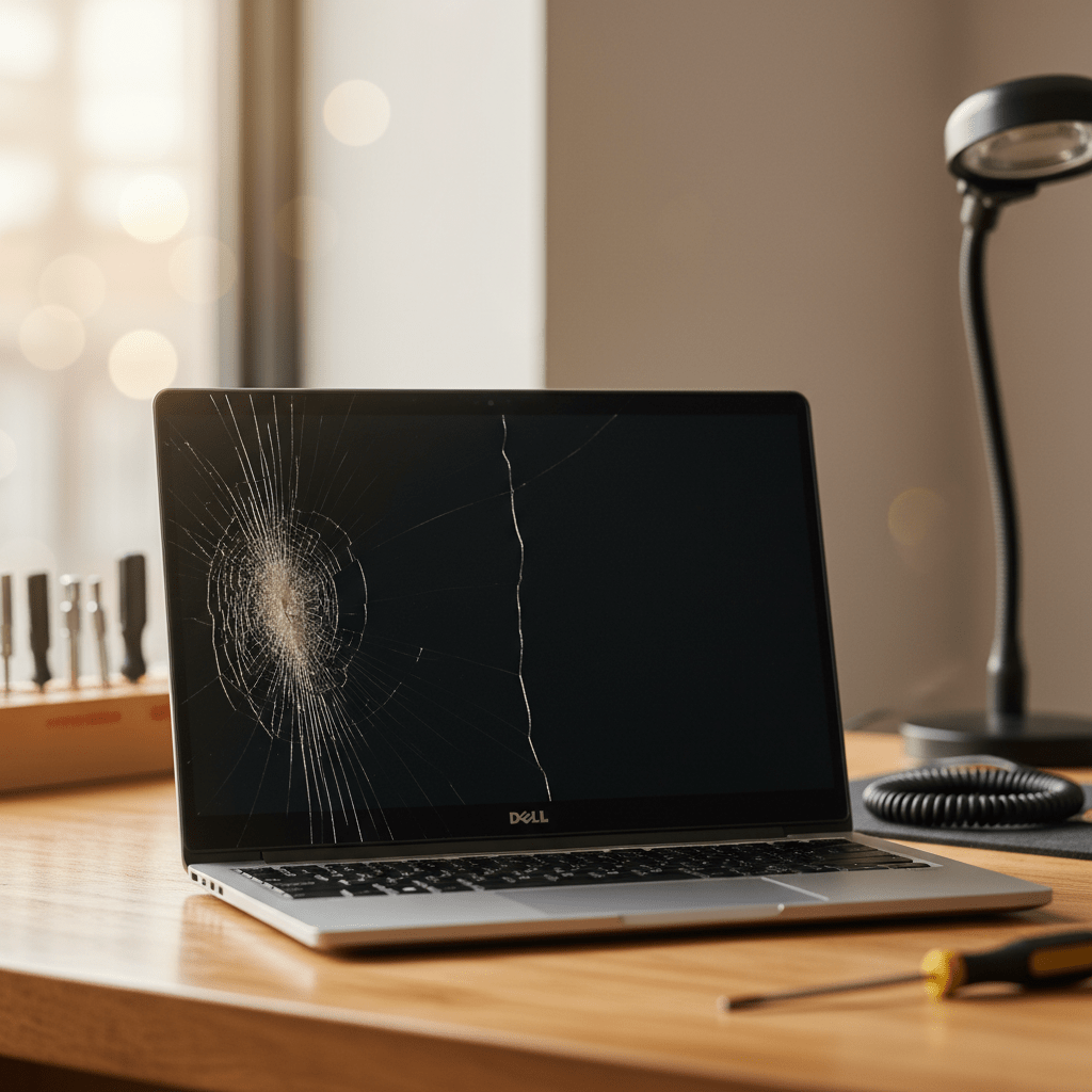 Cracked Dell laptop screen repair in Tranmere — Adelaide SA 5073