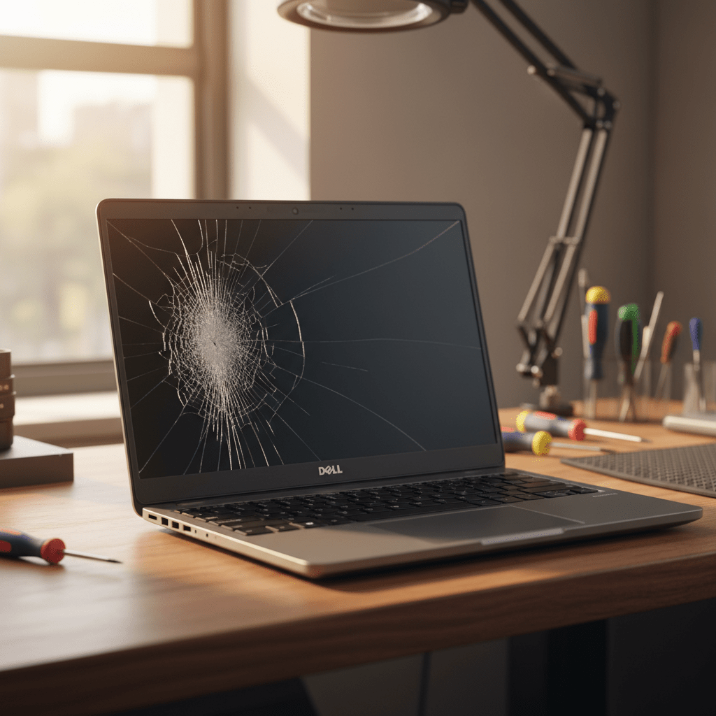 Cracked Dell laptop screen repair in Tranmere North — Adelaide SA 5073
