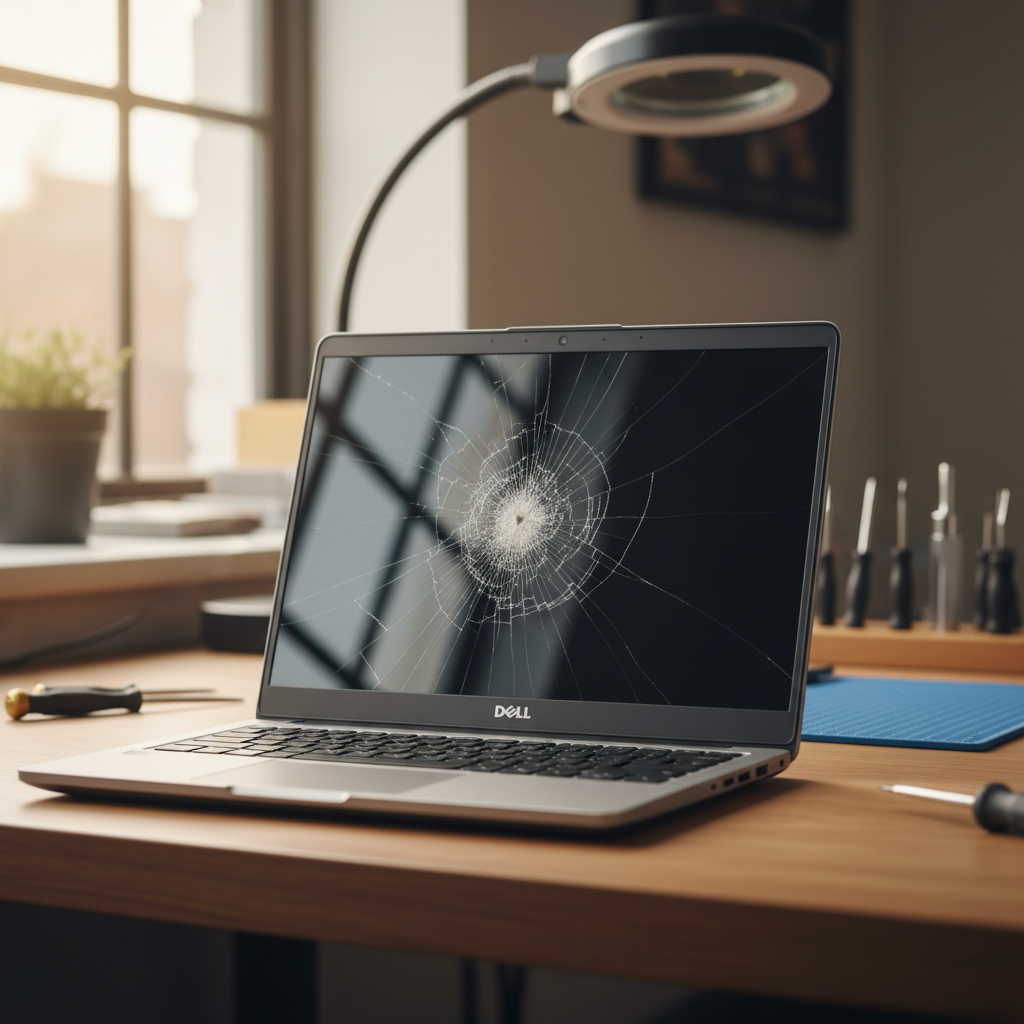 Cracked Dell laptop screen repair in Twelve Mile Creek — Newcastle NSW 2324