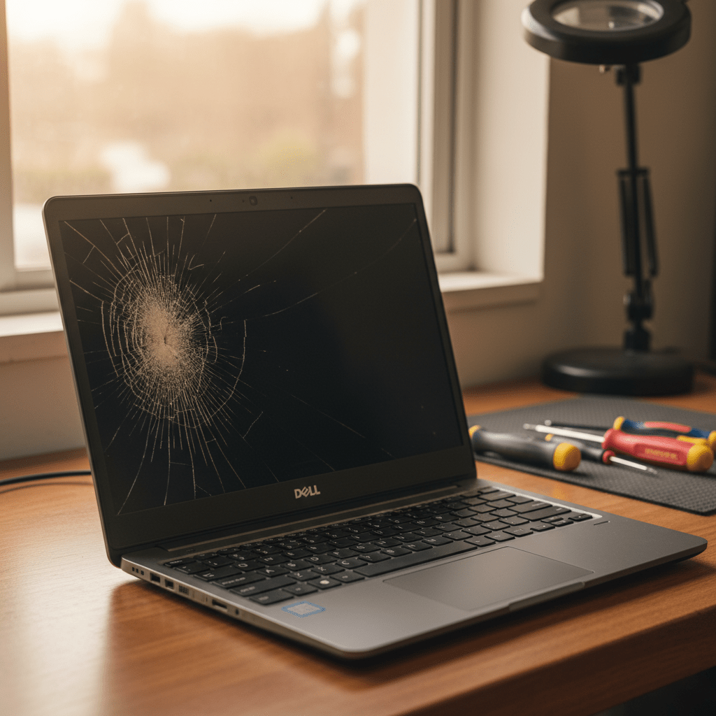 Cracked Dell laptop screen repair in Uleybury — Adelaide SA 5114