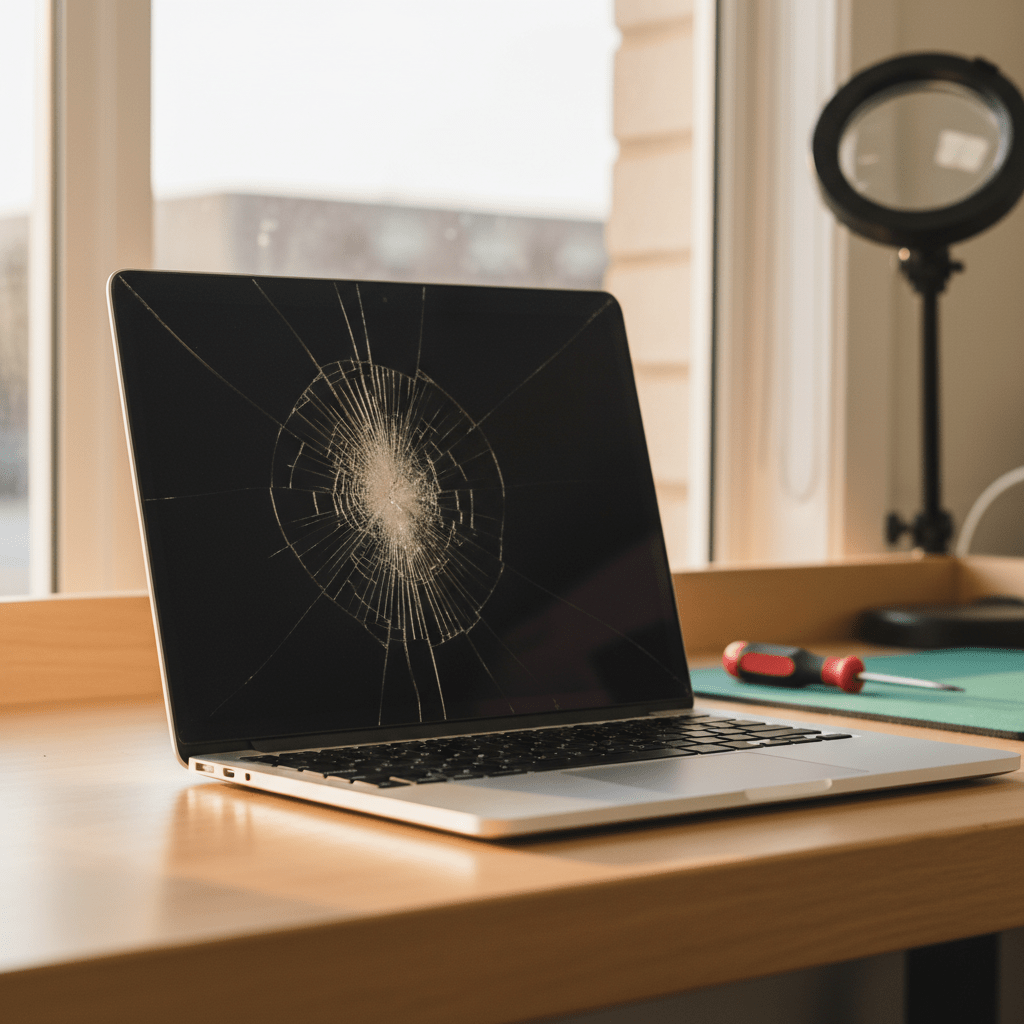 Cracked MacBook Air laptop screen repair in Unley Park — Adelaide SA 5061