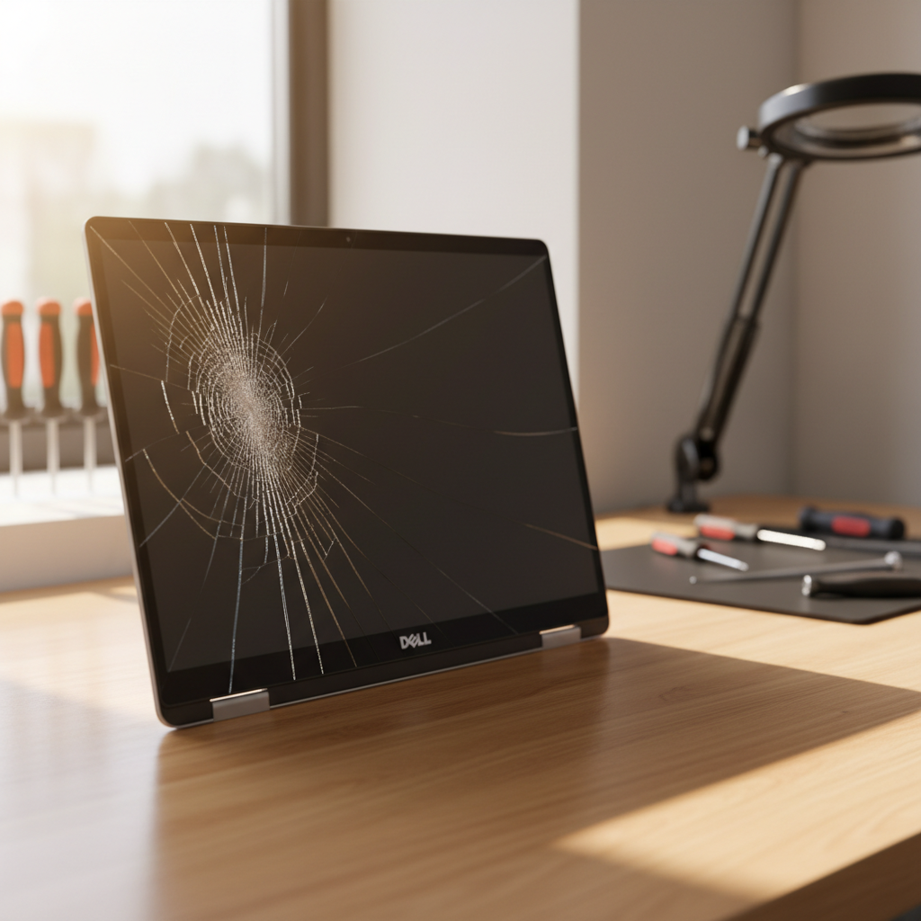 Cracked Dell laptop screen repair in Vacy — Newcastle NSW 2421