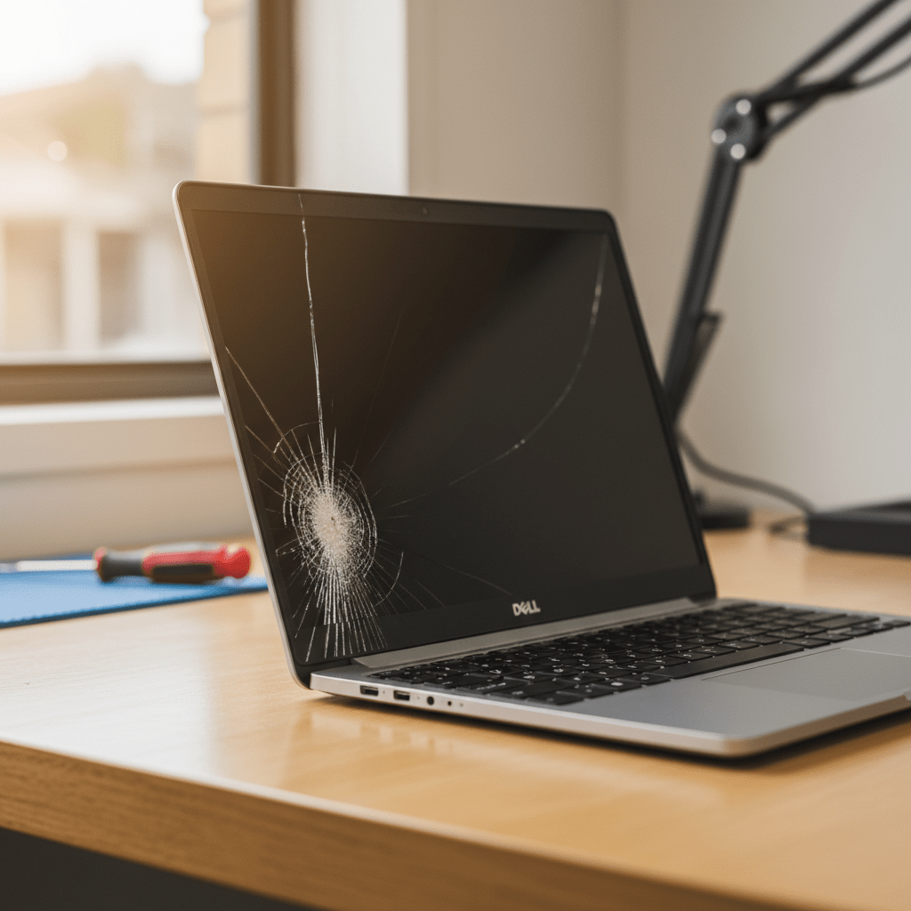 Cracked Dell laptop screen repair in Vale Park — Adelaide SA 5081