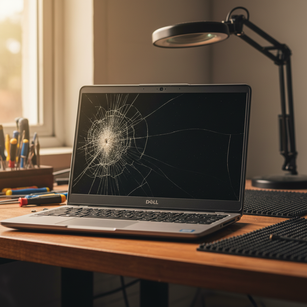 Cracked Dell laptop screen repair in Virginia — Darwin NT 0835