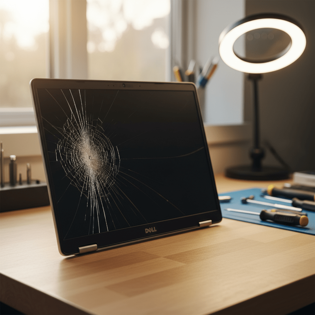 Cracked Dell laptop screen repair in Vista — Adelaide SA 5091